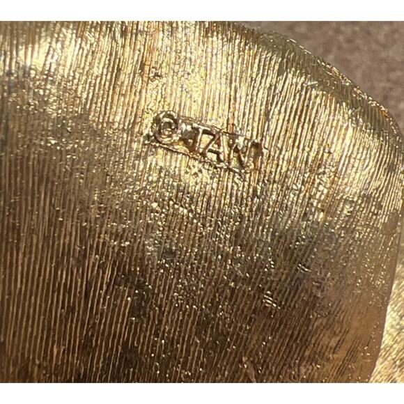 Vintage Mid-Century Golden Lotus Flower Ash Tray Tan France Gucci Inspired - Picture 10 of 10